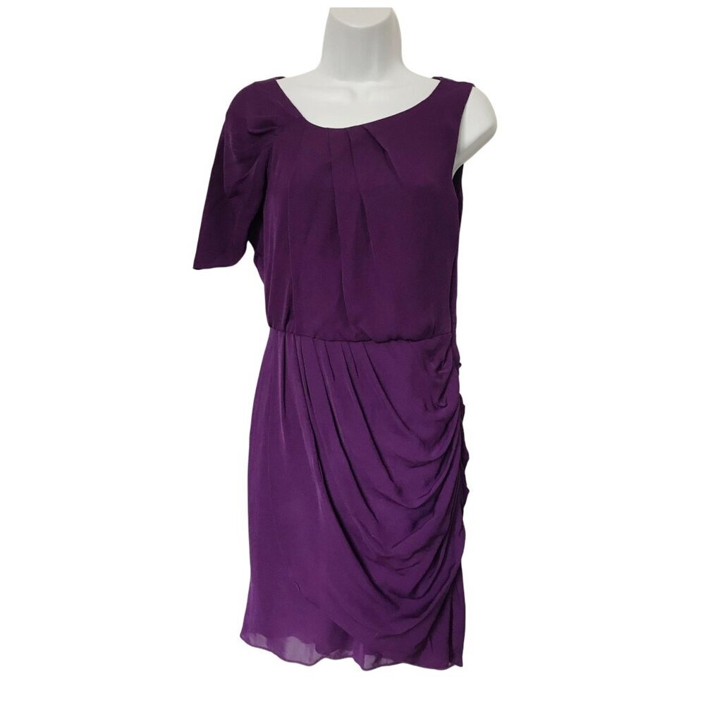 Cynthia Steffee Purple Silk Asymmetrical shoulder Dress Size 4